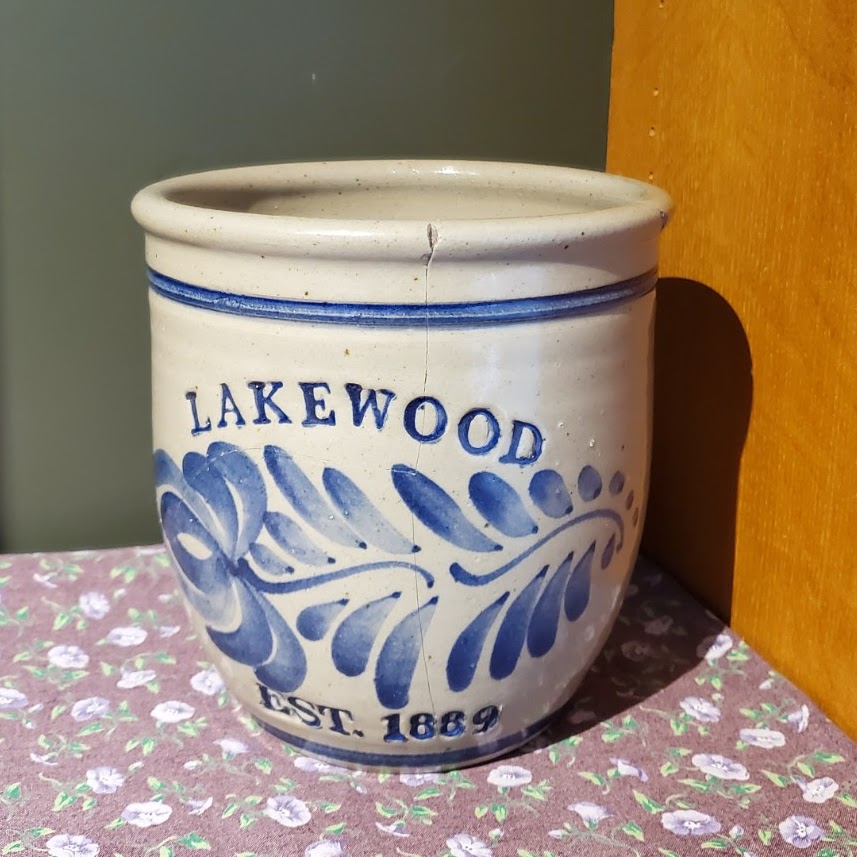 Lakewood pottery large throat crock